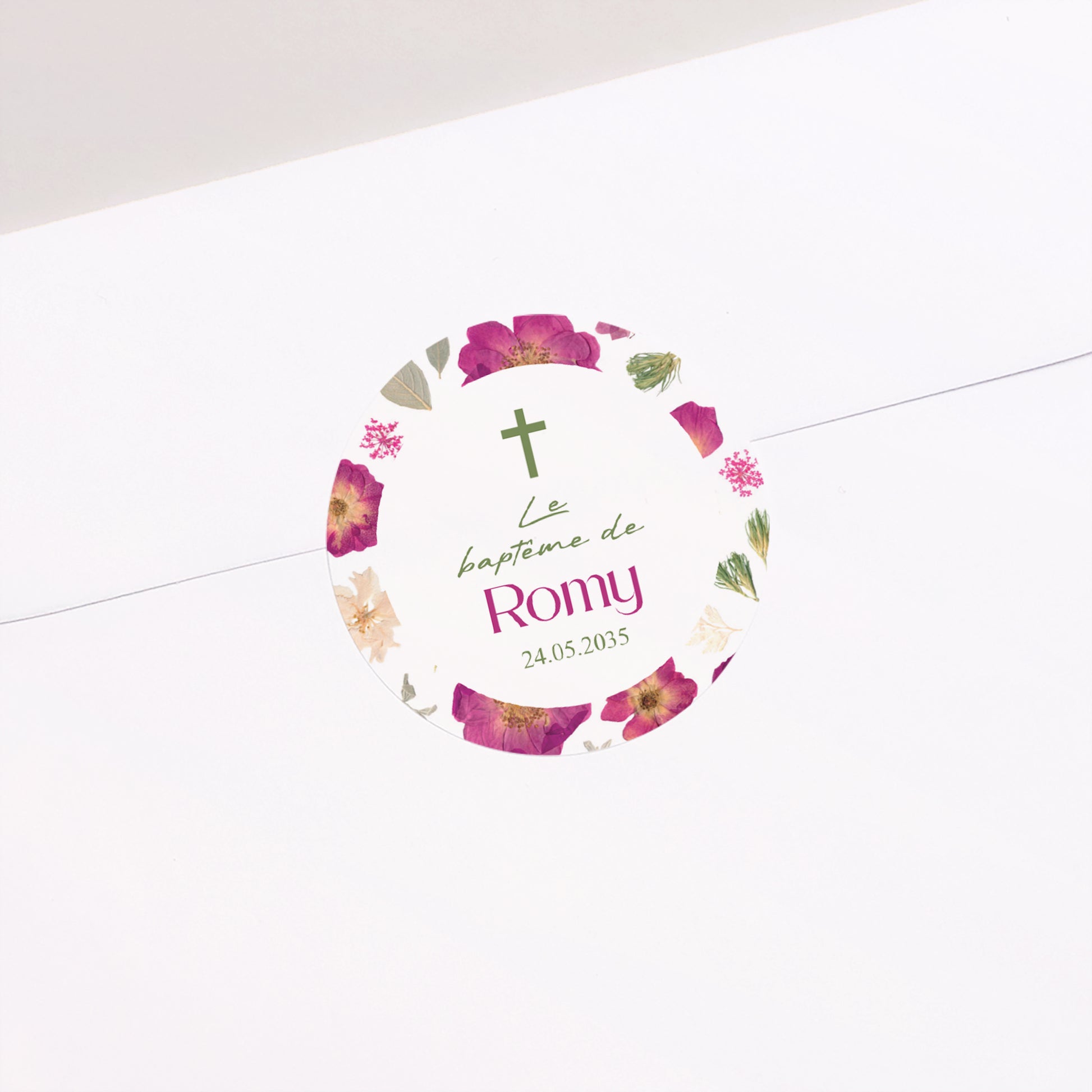 Sticker Baptême Rond Petit Brins de Douceur photo N° 1