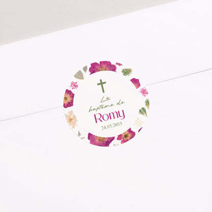 Sticker Baptême Rond Petit Brins de Douceur photo N° 1