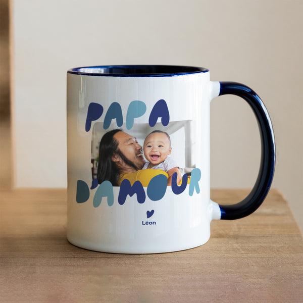 Mug Bleu Papa d'Amour bleu photo