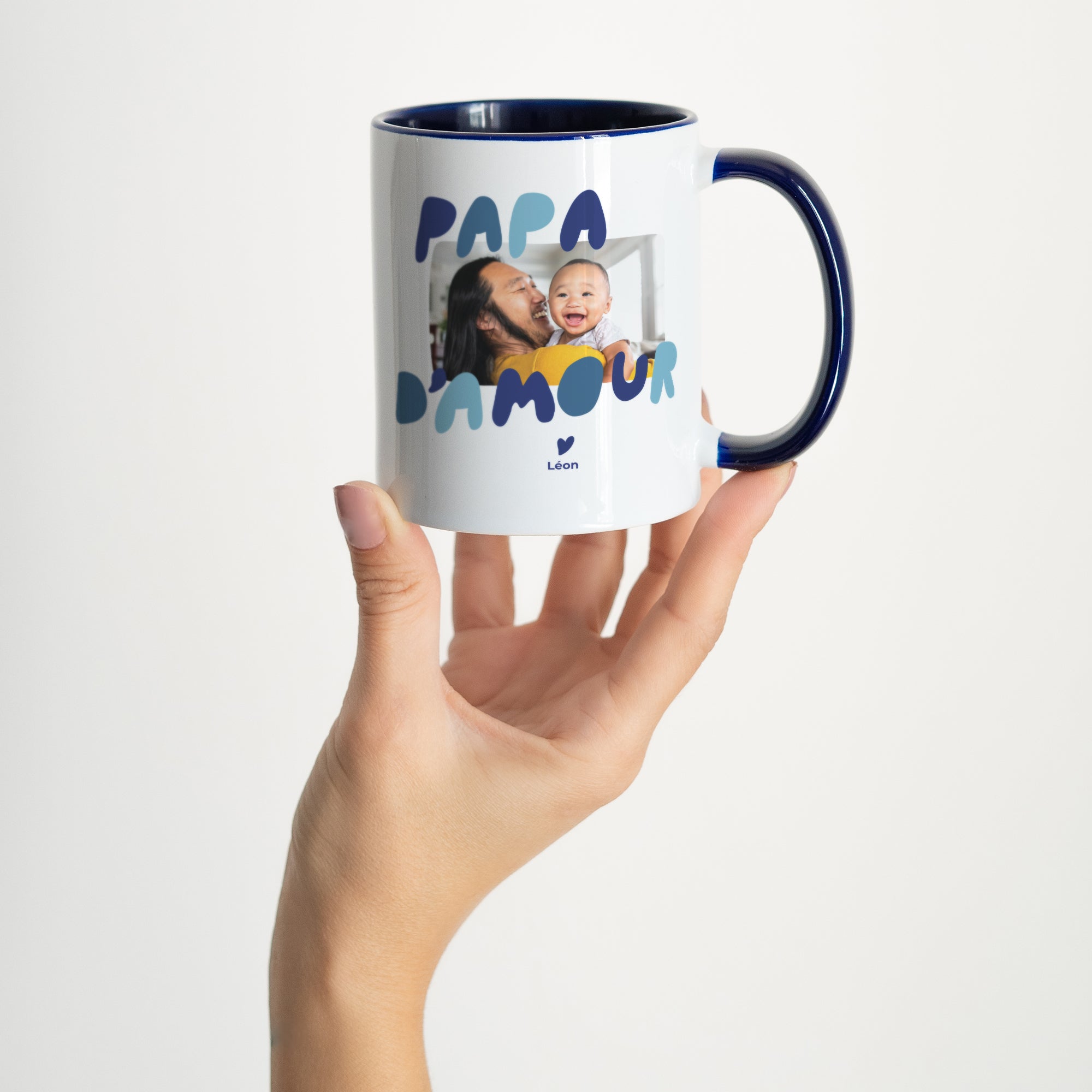 Mug Bleu Papa d'Amour bleu photo N° 2