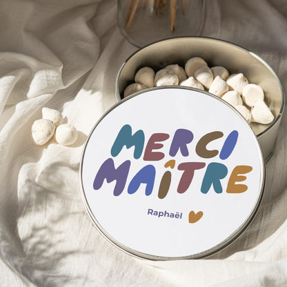 Boite métallique Ronde Merci Maître photo N° 2