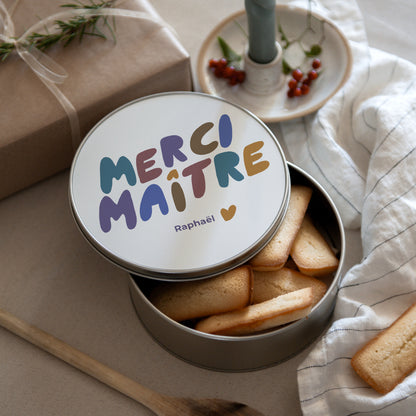 Boite métallique Ronde Merci Maître photo N° 3