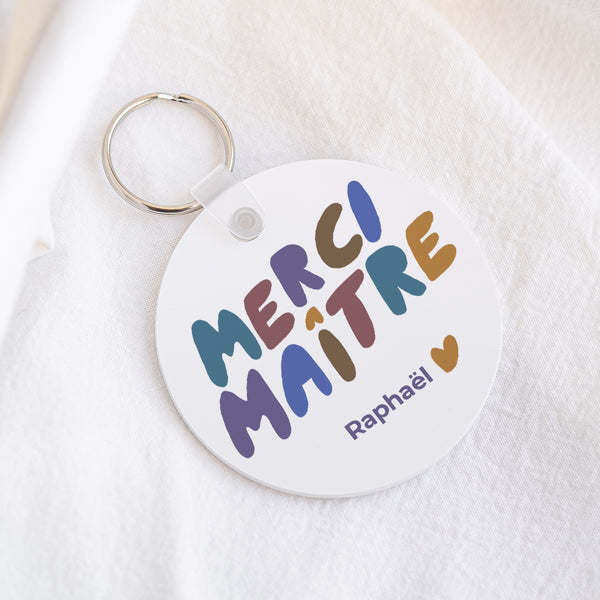 Porte-clés Rond Merci Maître photo