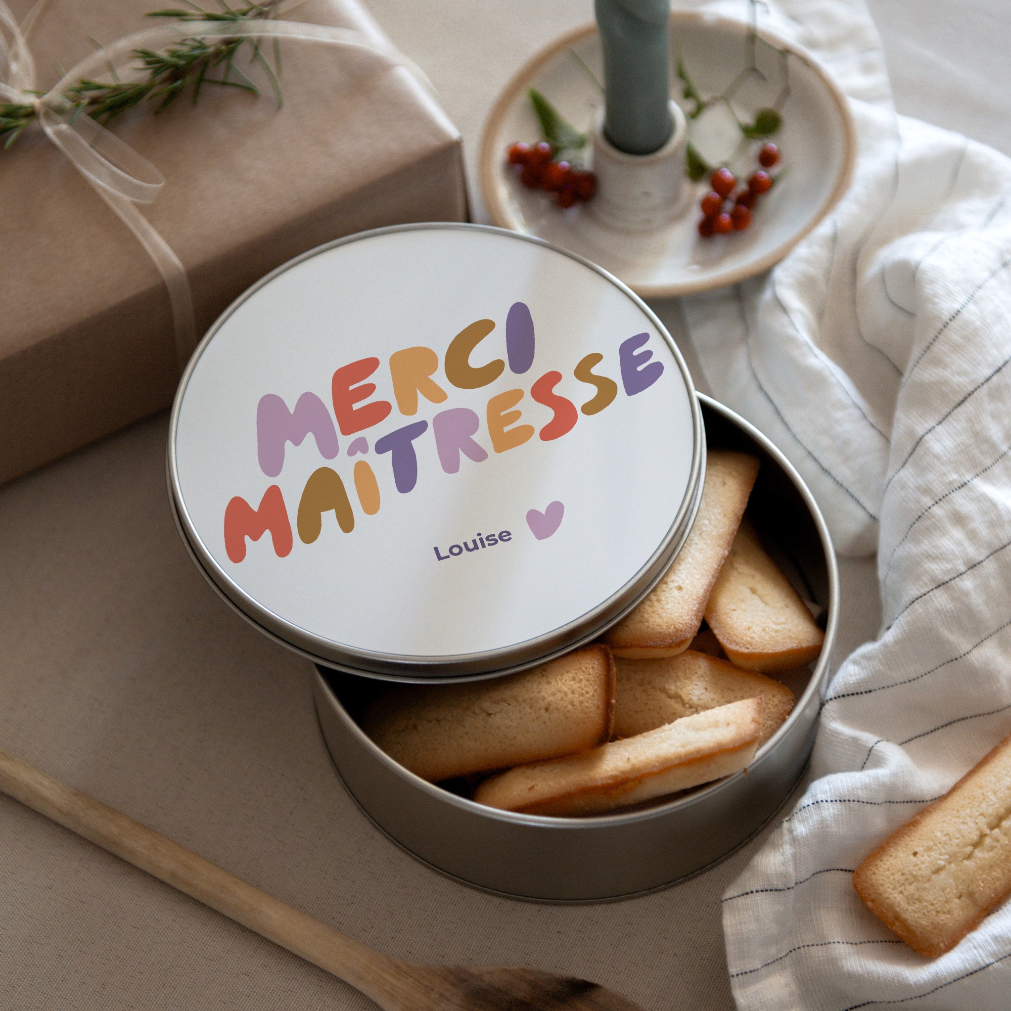 Boite métallique Ronde Un grand Merci Maîtresse photo N° 3