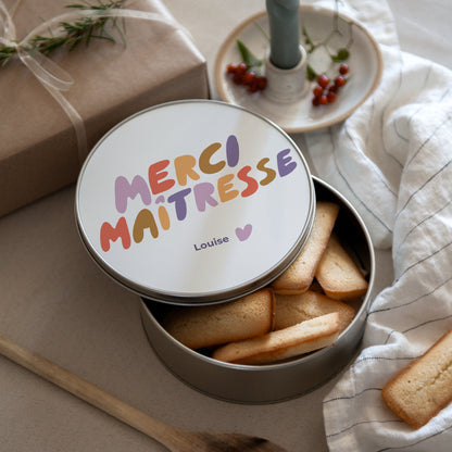 Boite métallique Ronde Un grand Merci Maîtresse photo N° 3