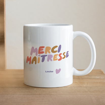Mug Blanc Un grand Merci Maîtresse photo N° 1