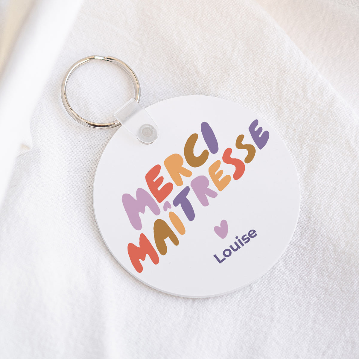 Porte-clés Rond Un grand Merci Maîtresse photo N° 1
