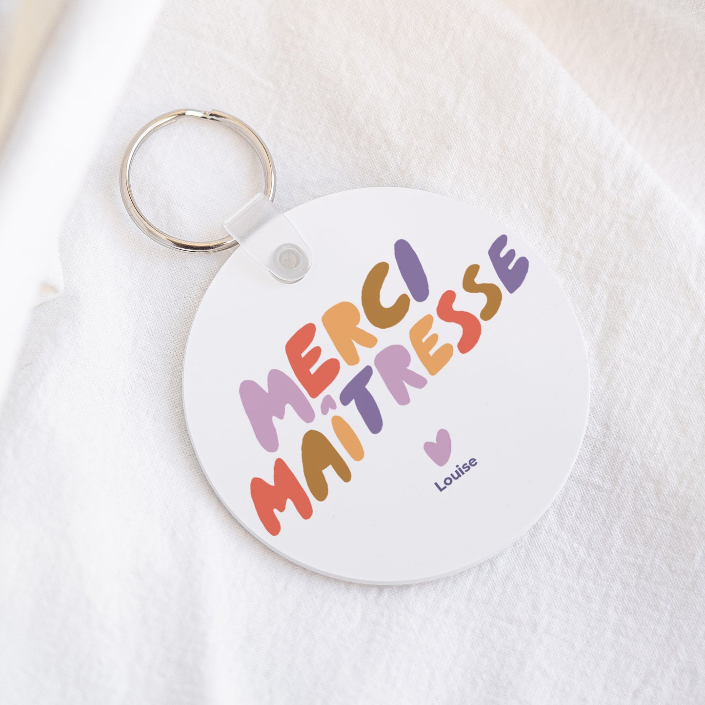 Porte-clés Rond Un grand Merci Maîtresse photo N° 1