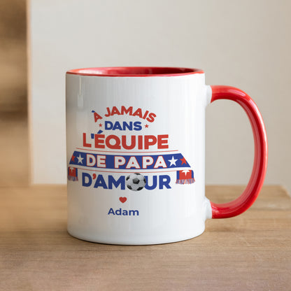 Mug Rouge L'équipe de Papa photo N° 1