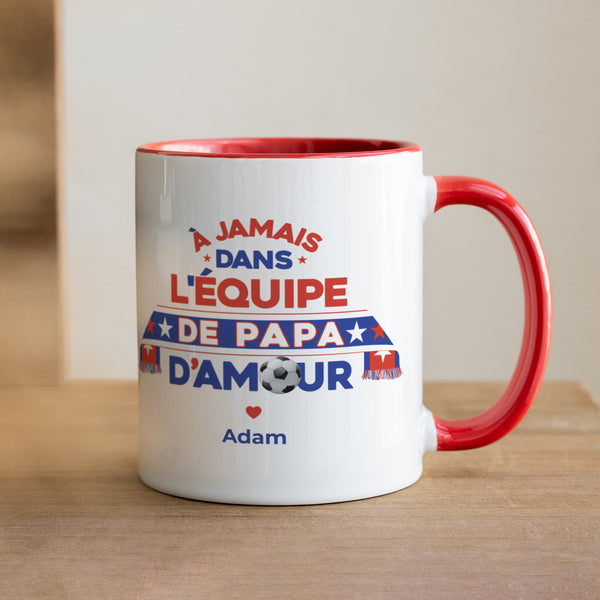 Mug Rouge L'équipe de Papa photo