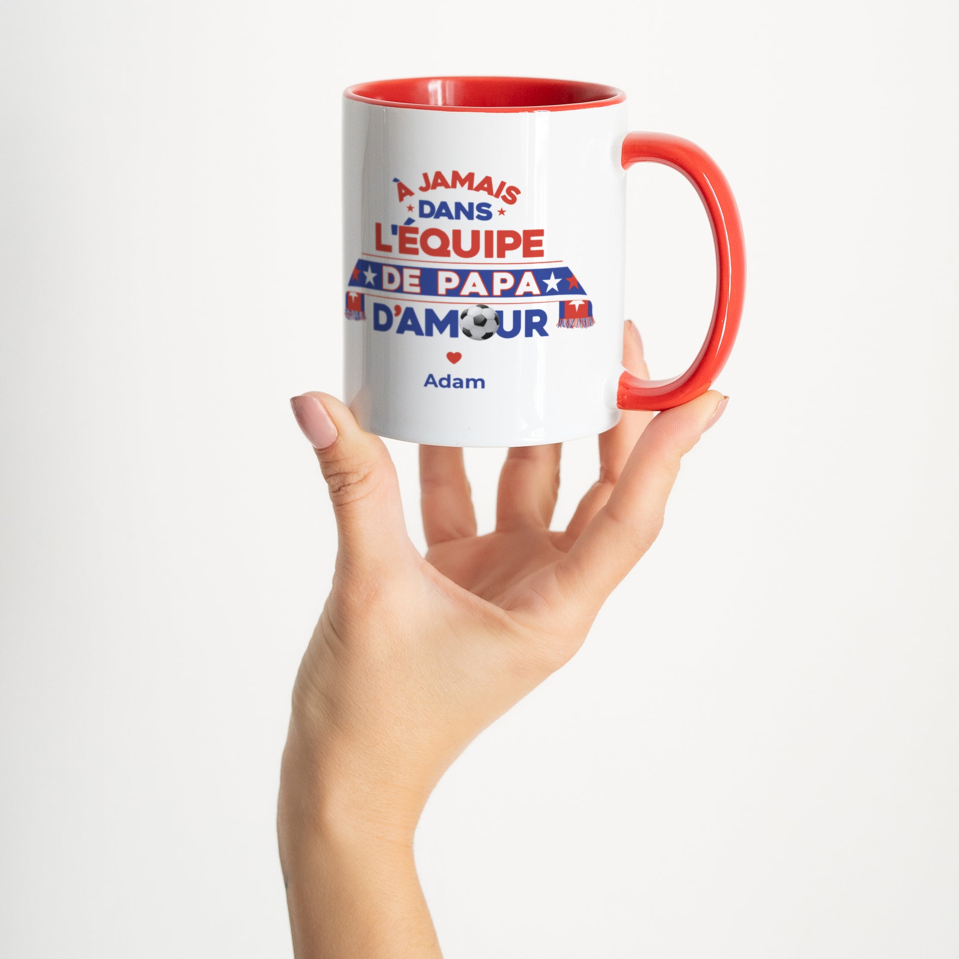 Mug Rouge L'équipe de Papa photo N° 2