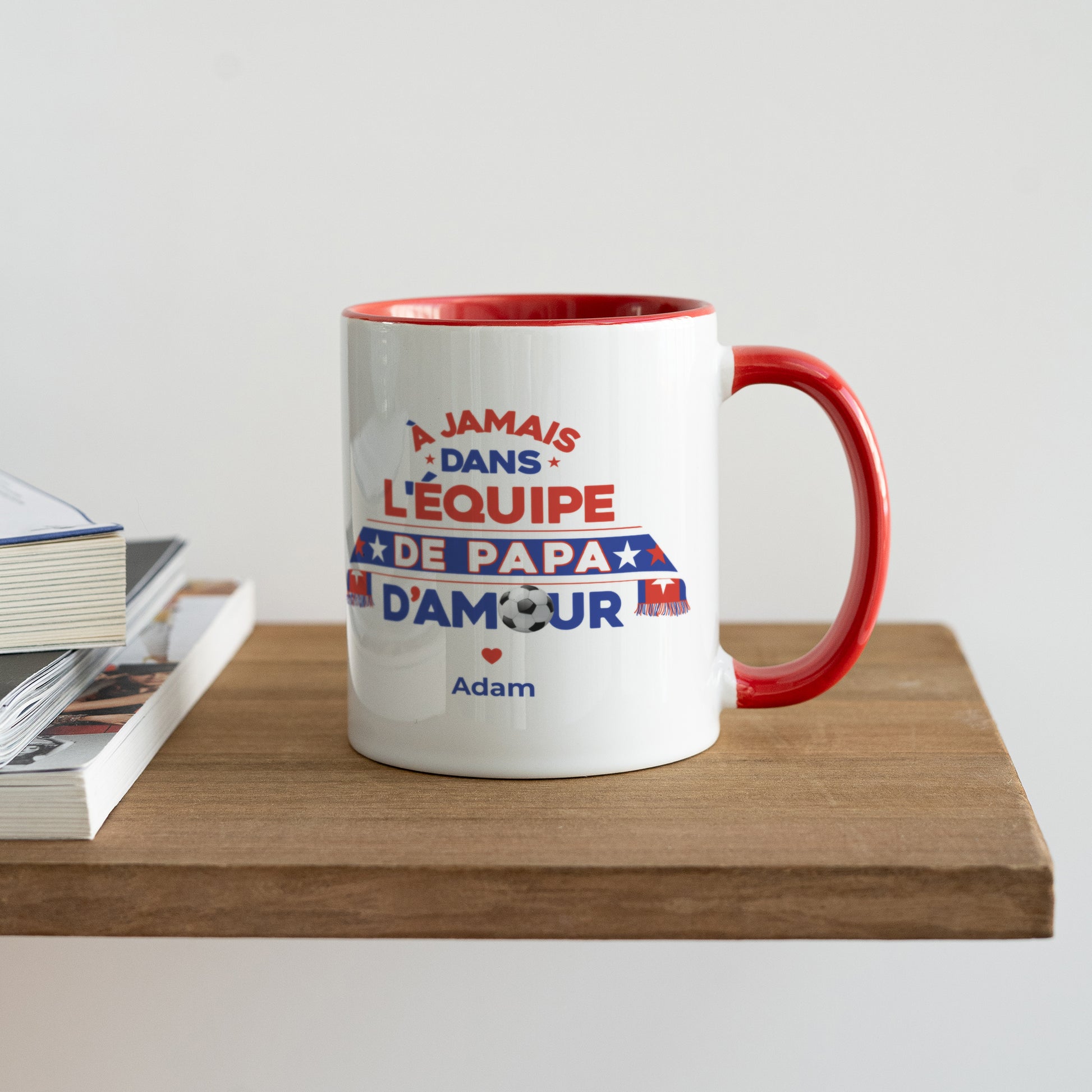 Mug Rouge L'équipe de Papa photo N° 4