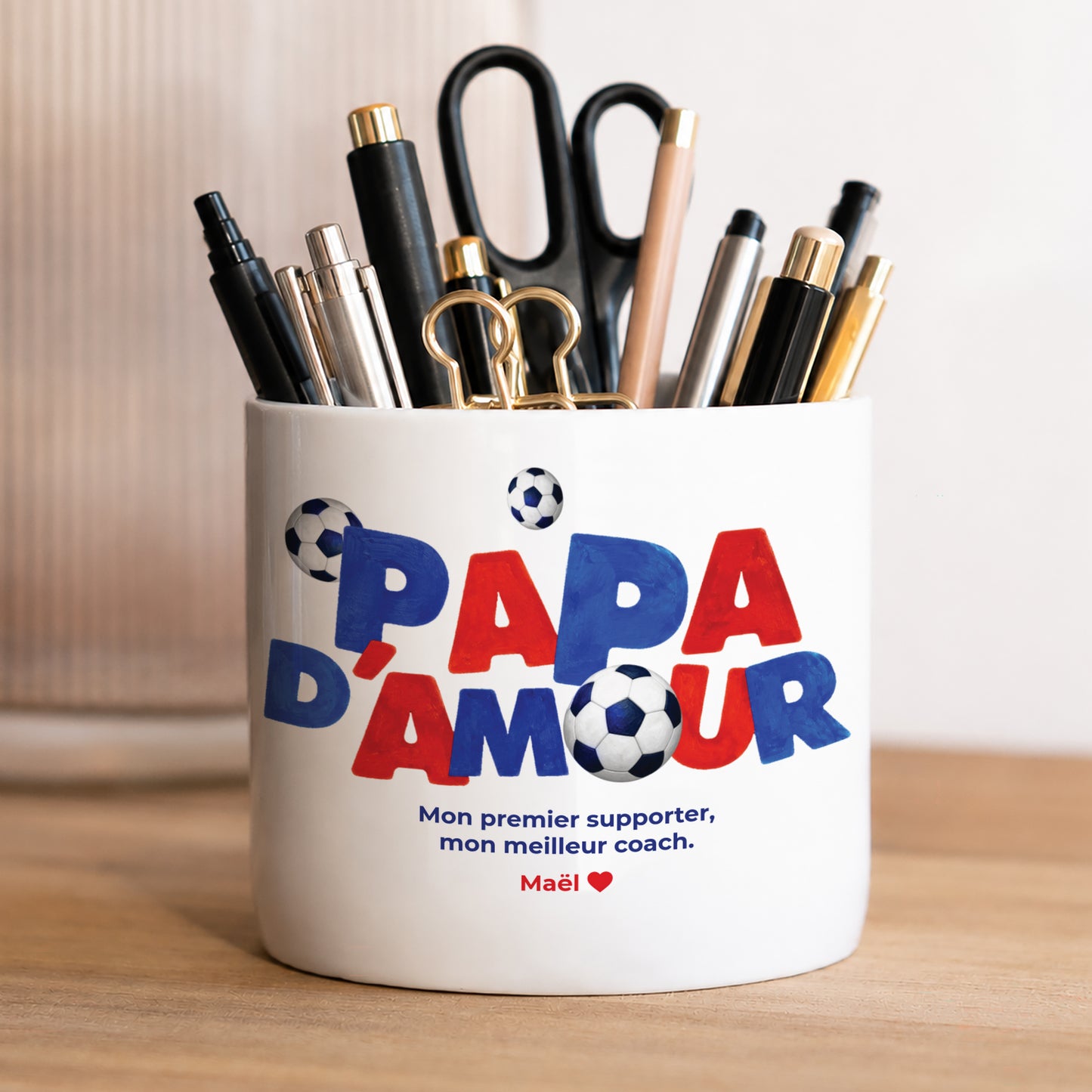 Pot à crayons 48 cl Papa d'Amour foot photo N° 1