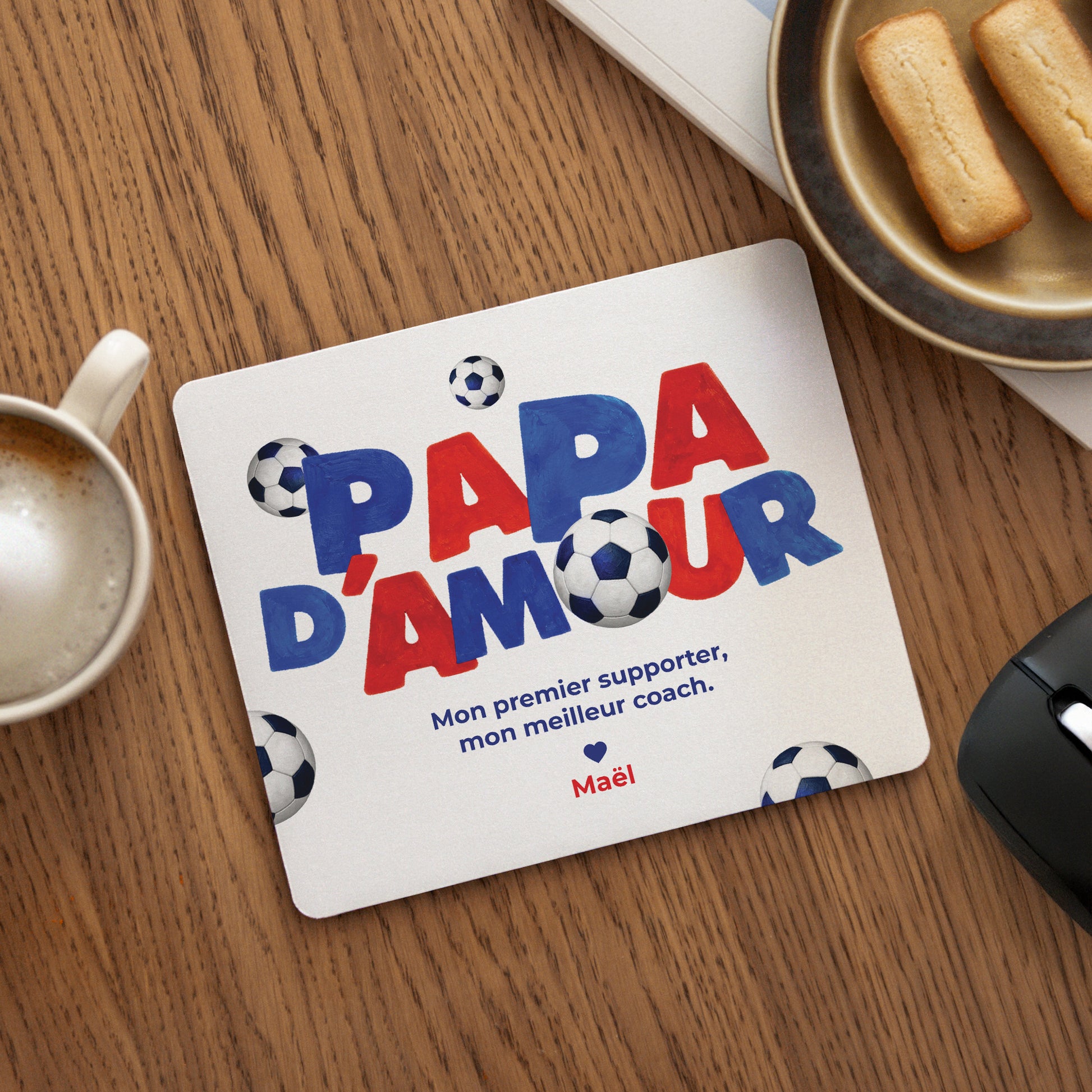 Tapis de souris Rectangle Papa d'Amour foot photo N° 1