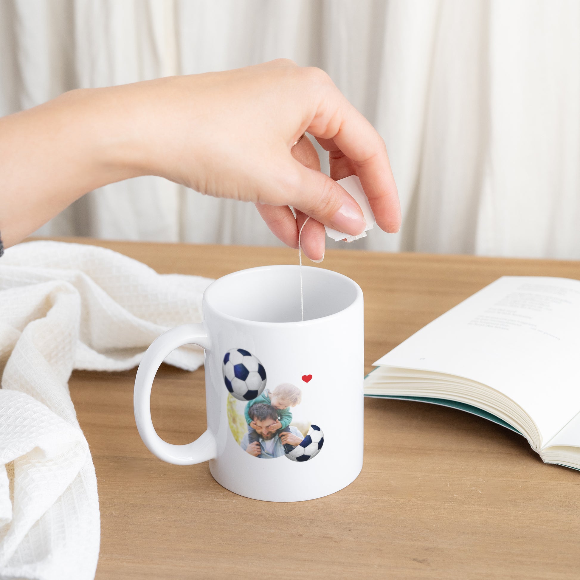 Mug Blanc Papa d'Amour foot photo N° 3