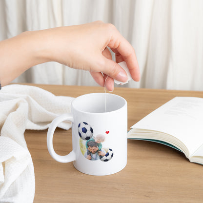 Mug Blanc Papa d'Amour foot photo N° 3