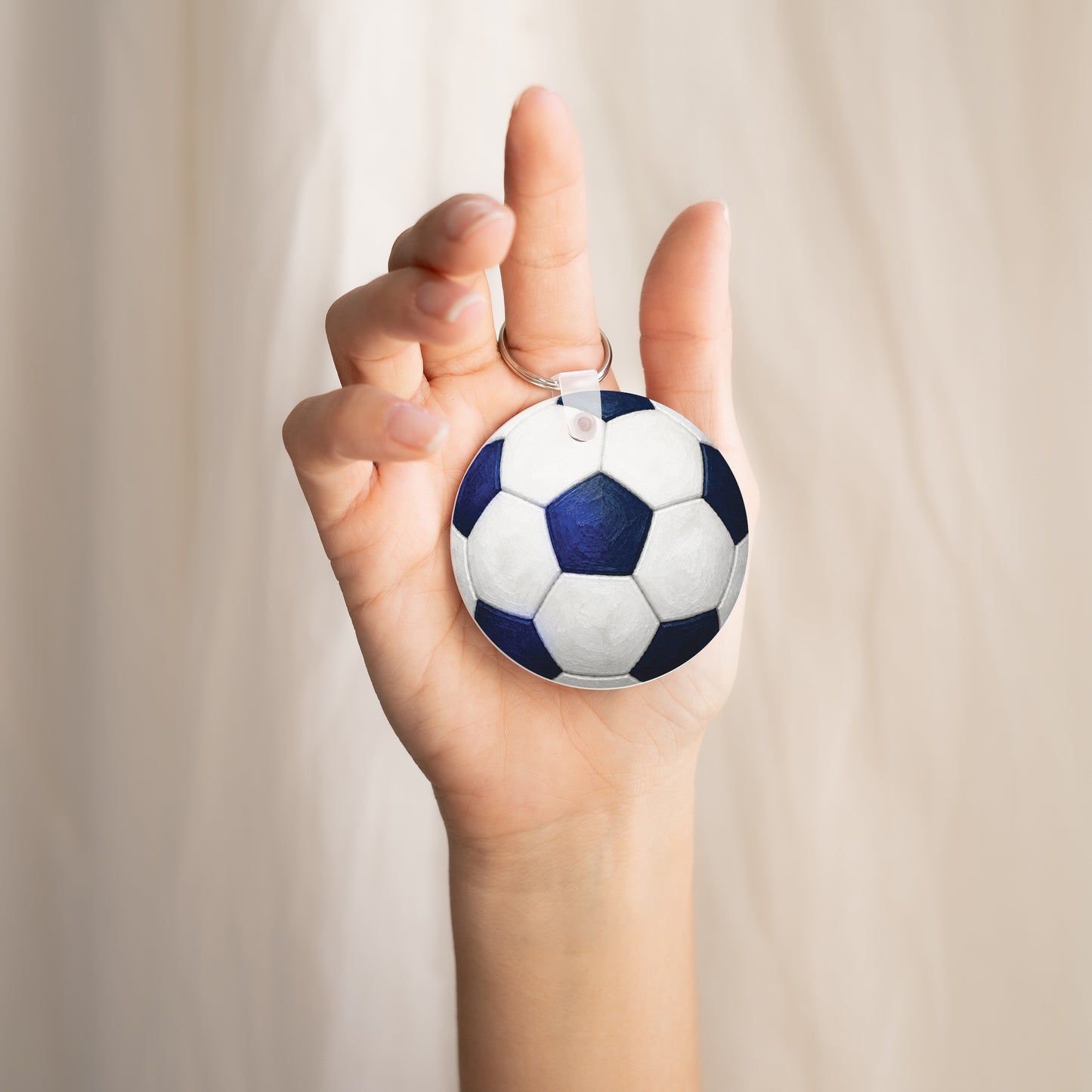Porte-clés Rond Papa d'Amour foot photo N° 2