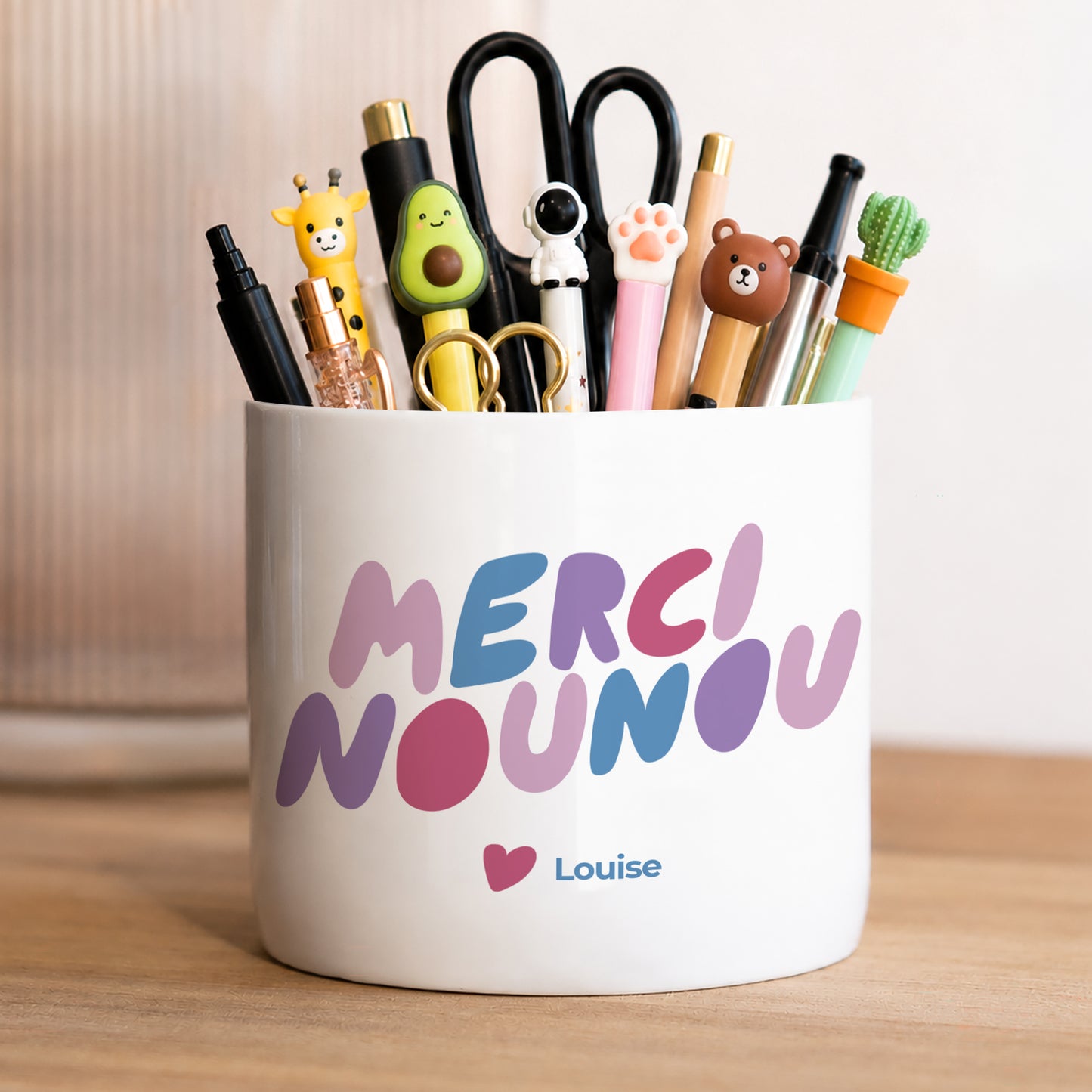 Pot à crayons 48 cl Merci nounou photo N° 1