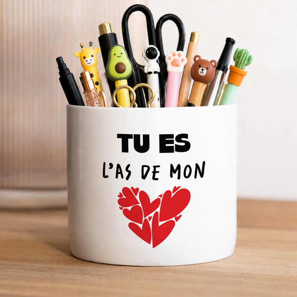 Pot à crayons 48 cl Tu es l'as de mon cœur photo