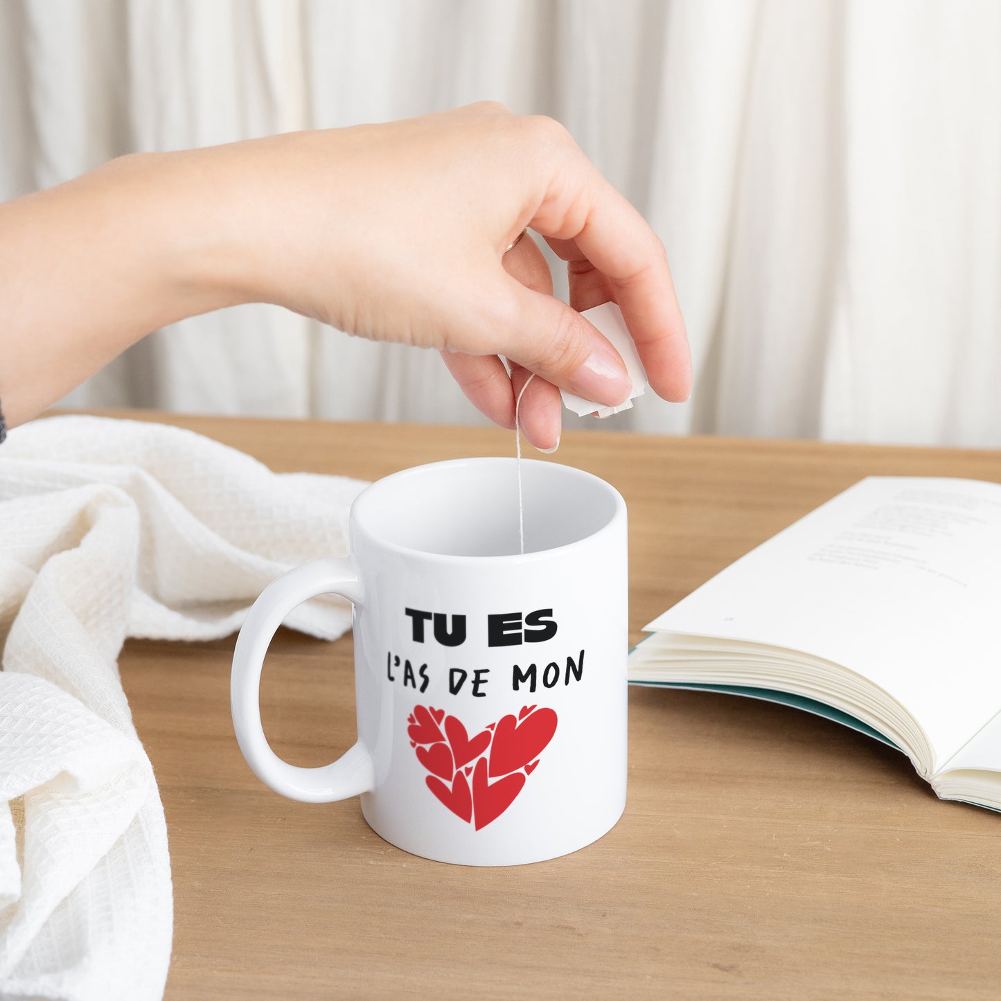 Mug Blanc Tu es l'as de mon cœur photo N° 3