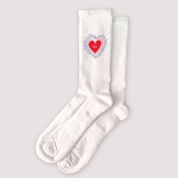 Chaussettes femme Blanches Cœur rayonnant photo