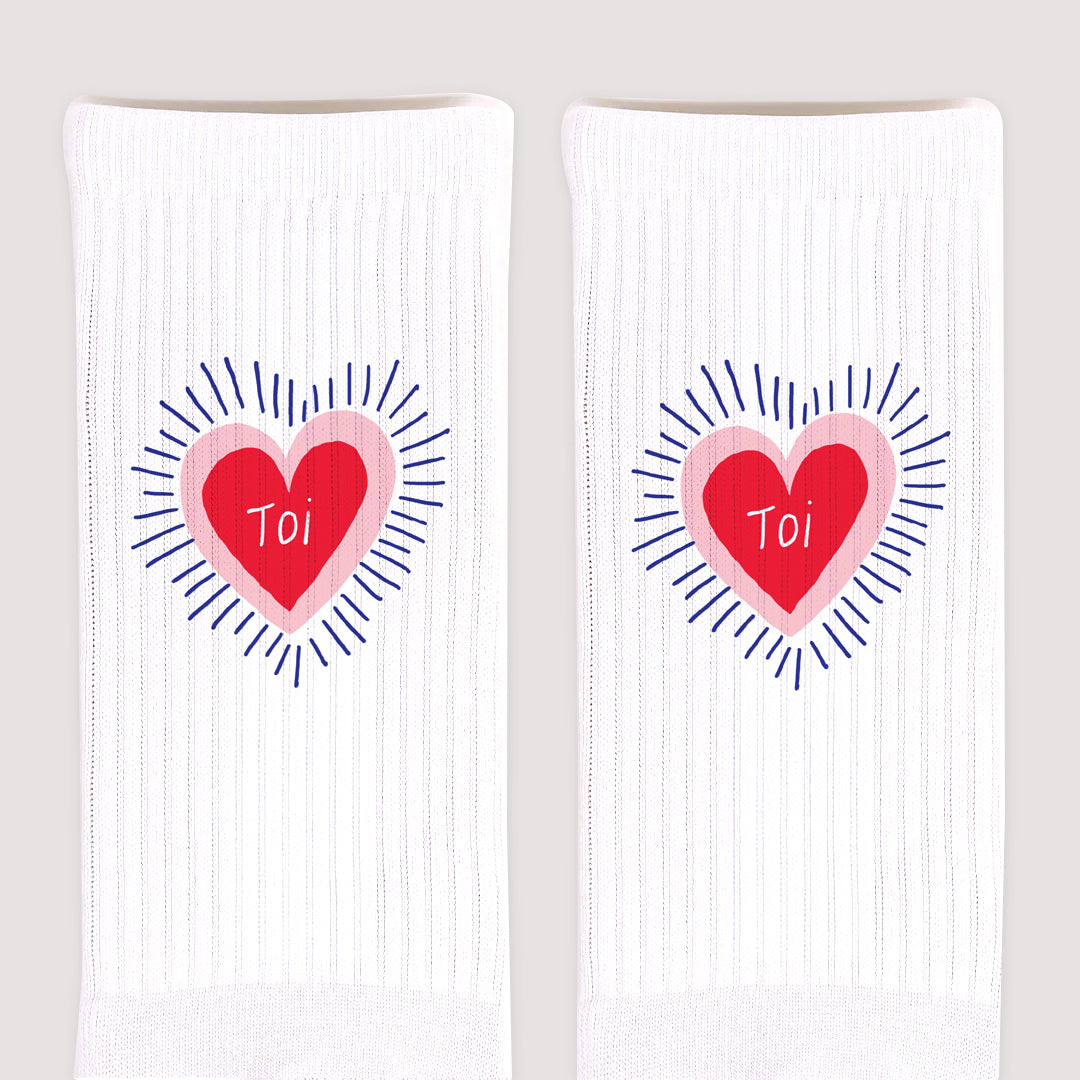 Chaussettes femme Blanches Cœur rayonnant photo N° 3