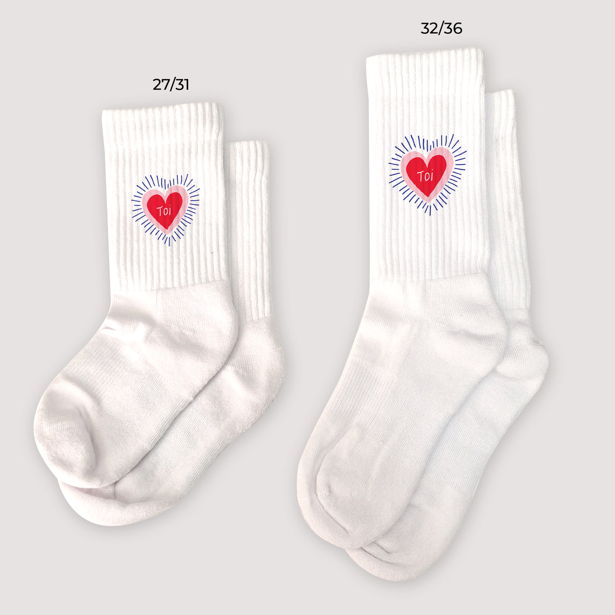 Chaussettes enfant Blanches Cœur rayonnant photo N° 1