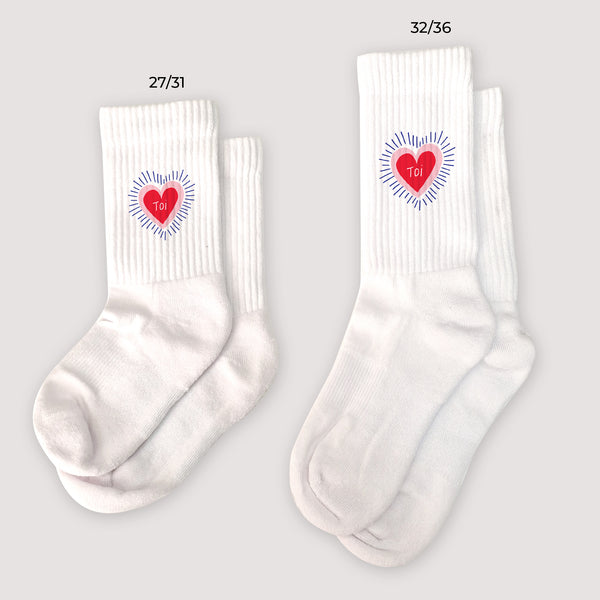 Chaussettes enfant Blanches Cœur rayonnant photo