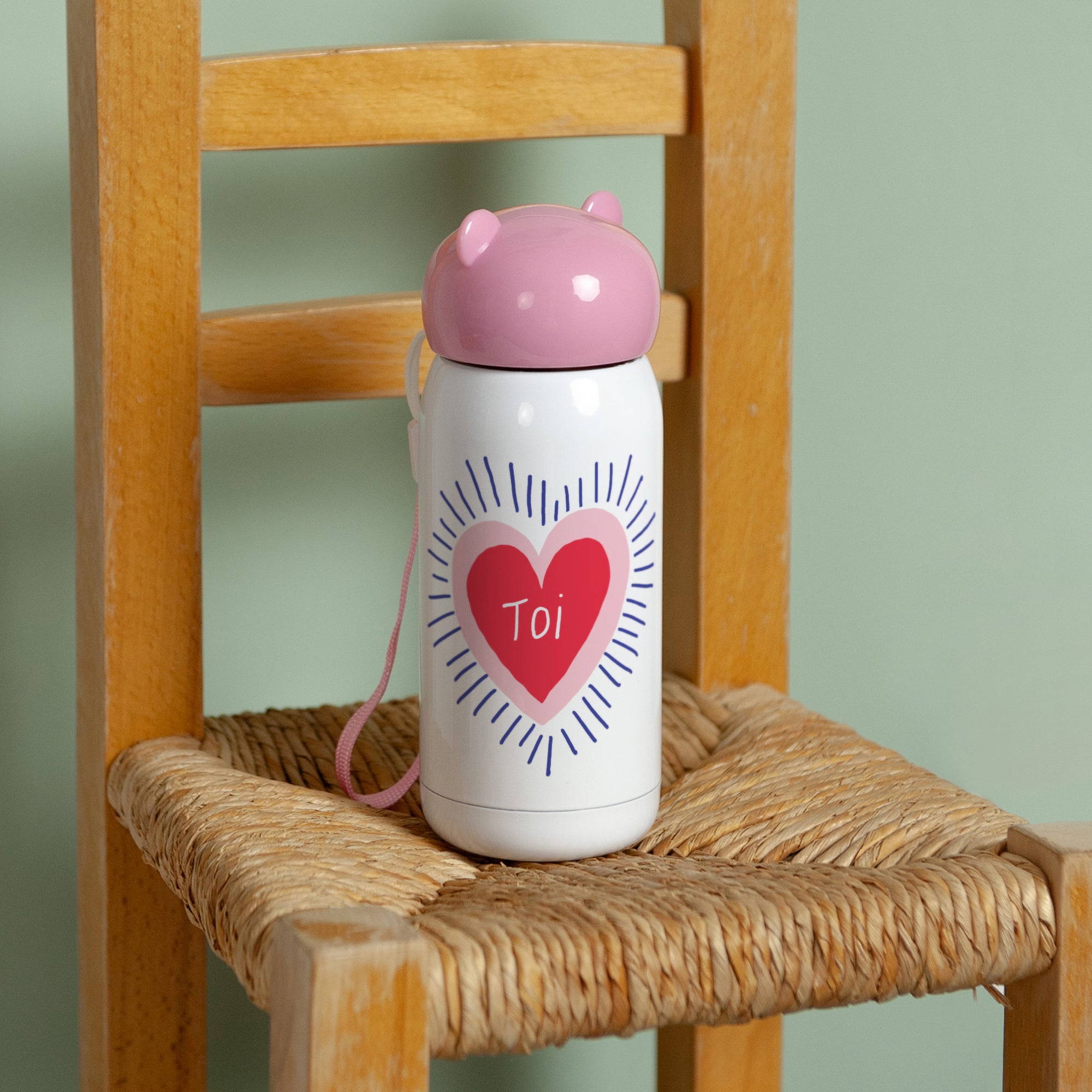 Gourde enfant Rose, 32 cl Cœur rayonnant photo N° 3