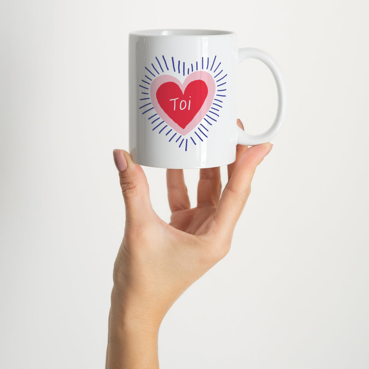 Mug Blanc Cœur rayonnant photo N° 2