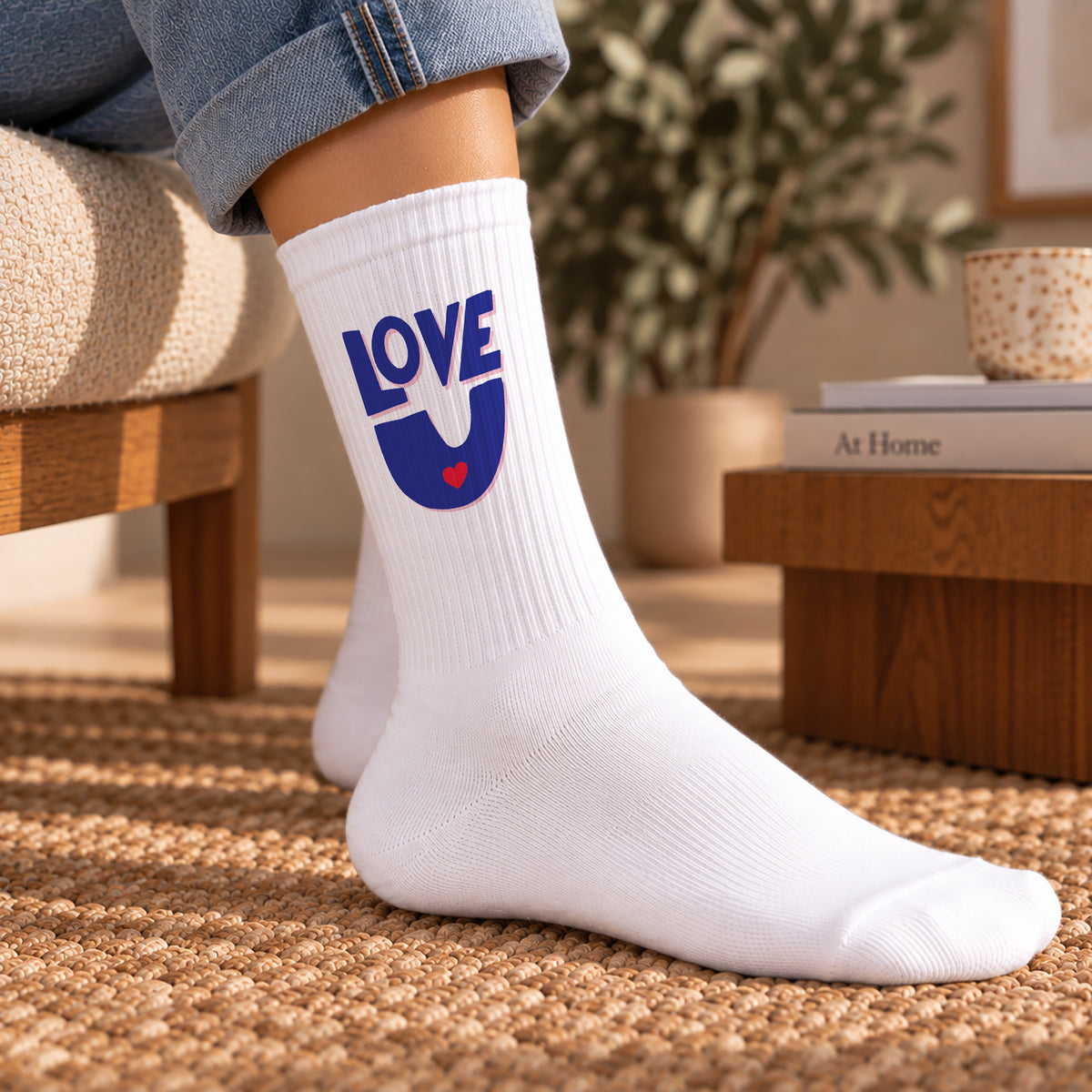 Chaussettes femme Blanches Love, toujours photo N° 2