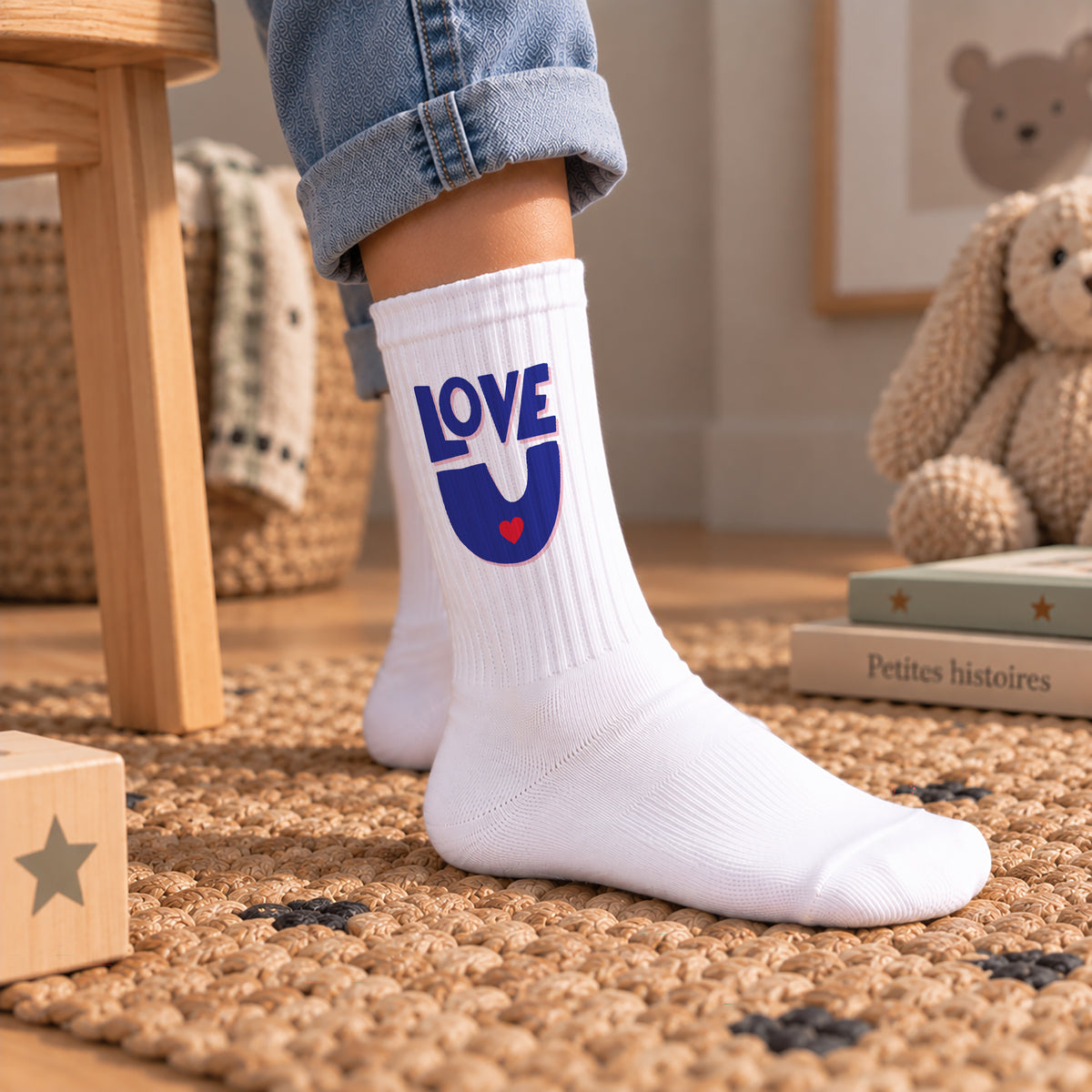 Chaussettes enfant Blanches Love, toujours photo N° 2