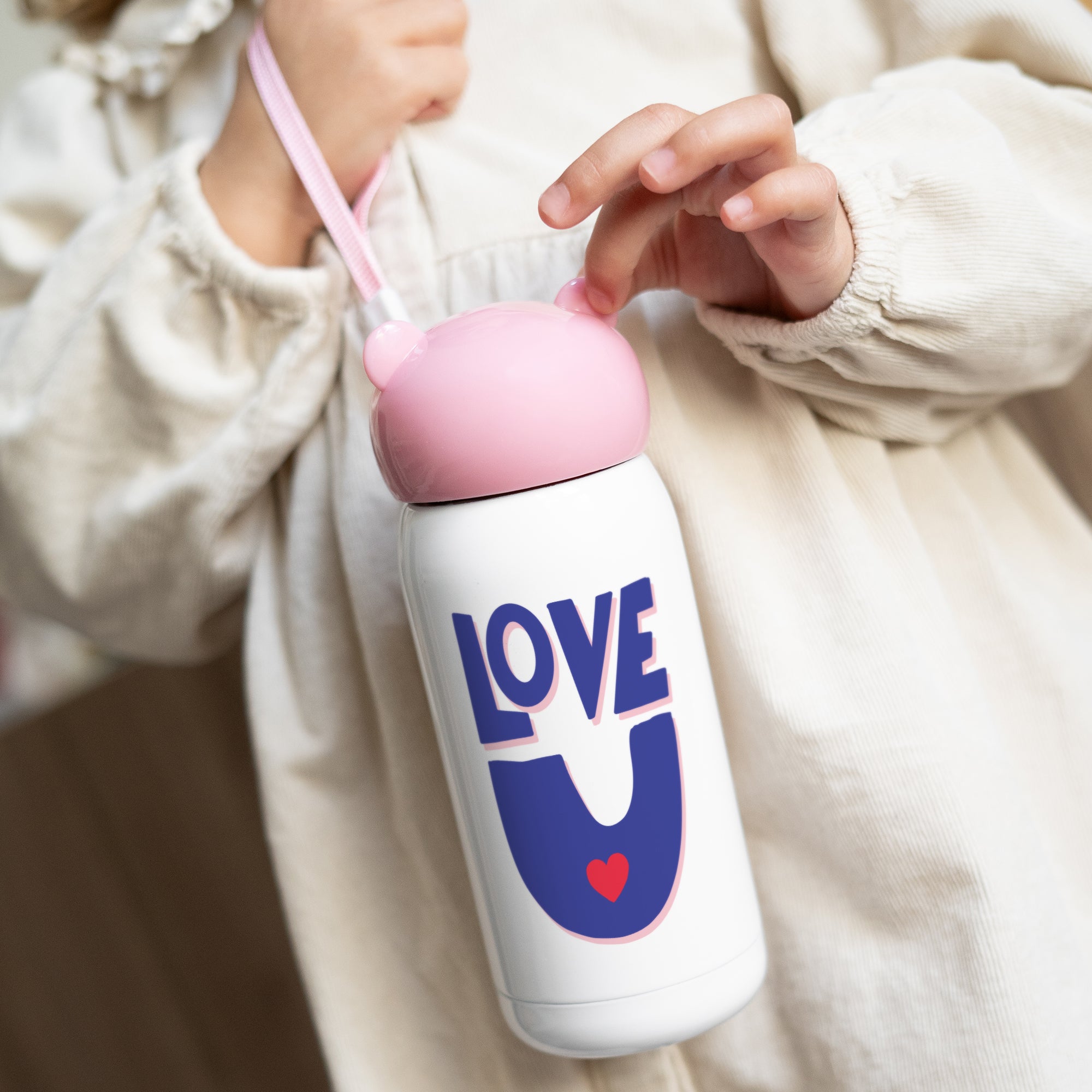 Gourde enfant Rose, 32 cl Love, toujours photo N° 2