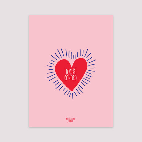 Affiche Portrait 30 x 40 cm Canard amoureux