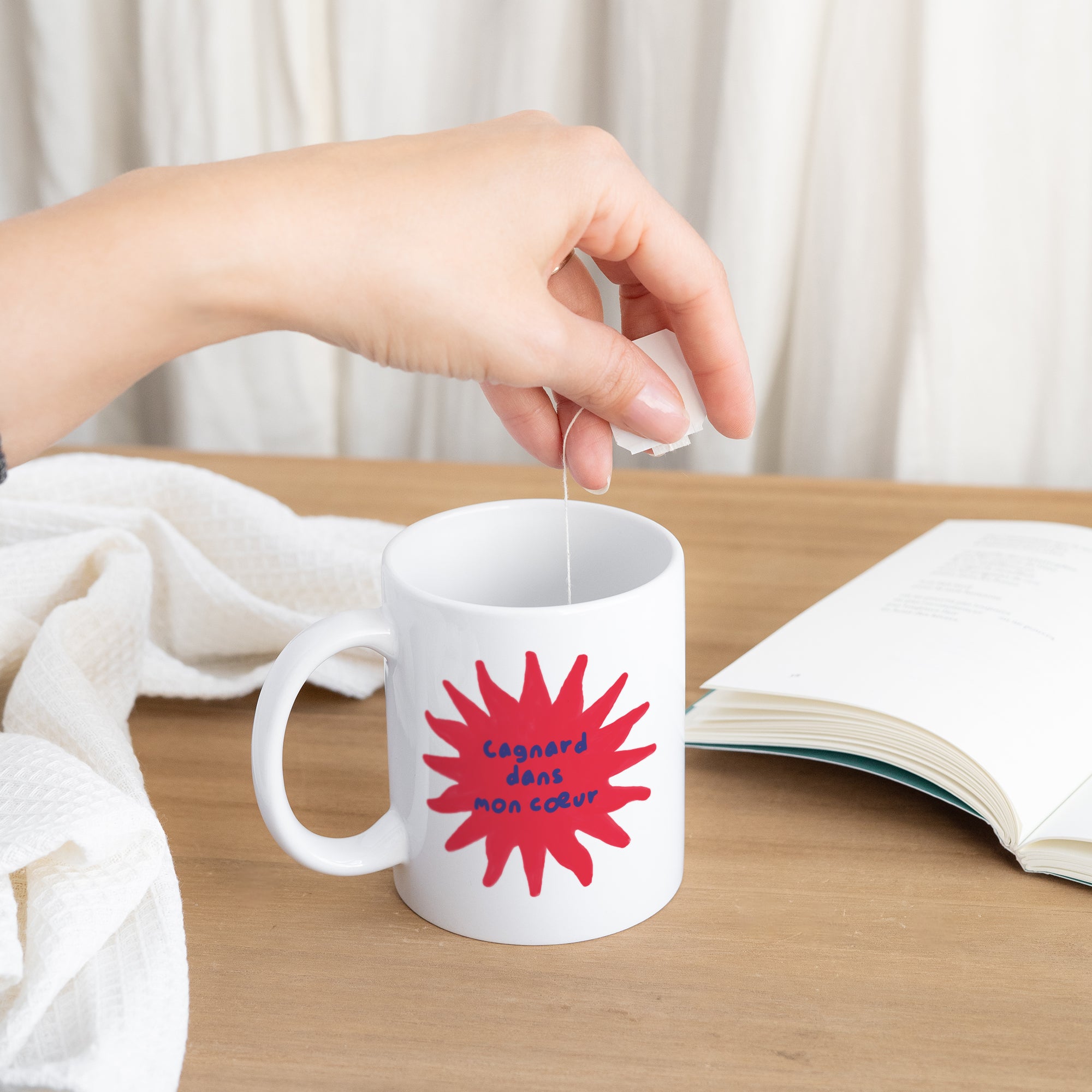 Mug Blanc Cagnard dans mon cœur photo N° 3