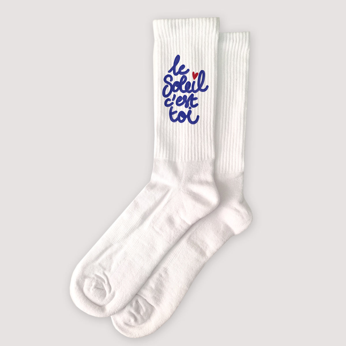 Chaussettes femme Blanches Le soleil c'est toi photo N° 1