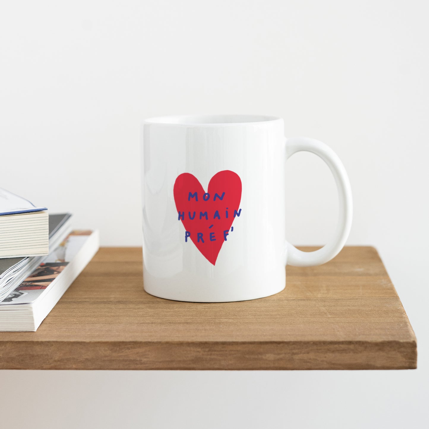 Mug Blanc Mon Humain Préf Rouge photo N° 4