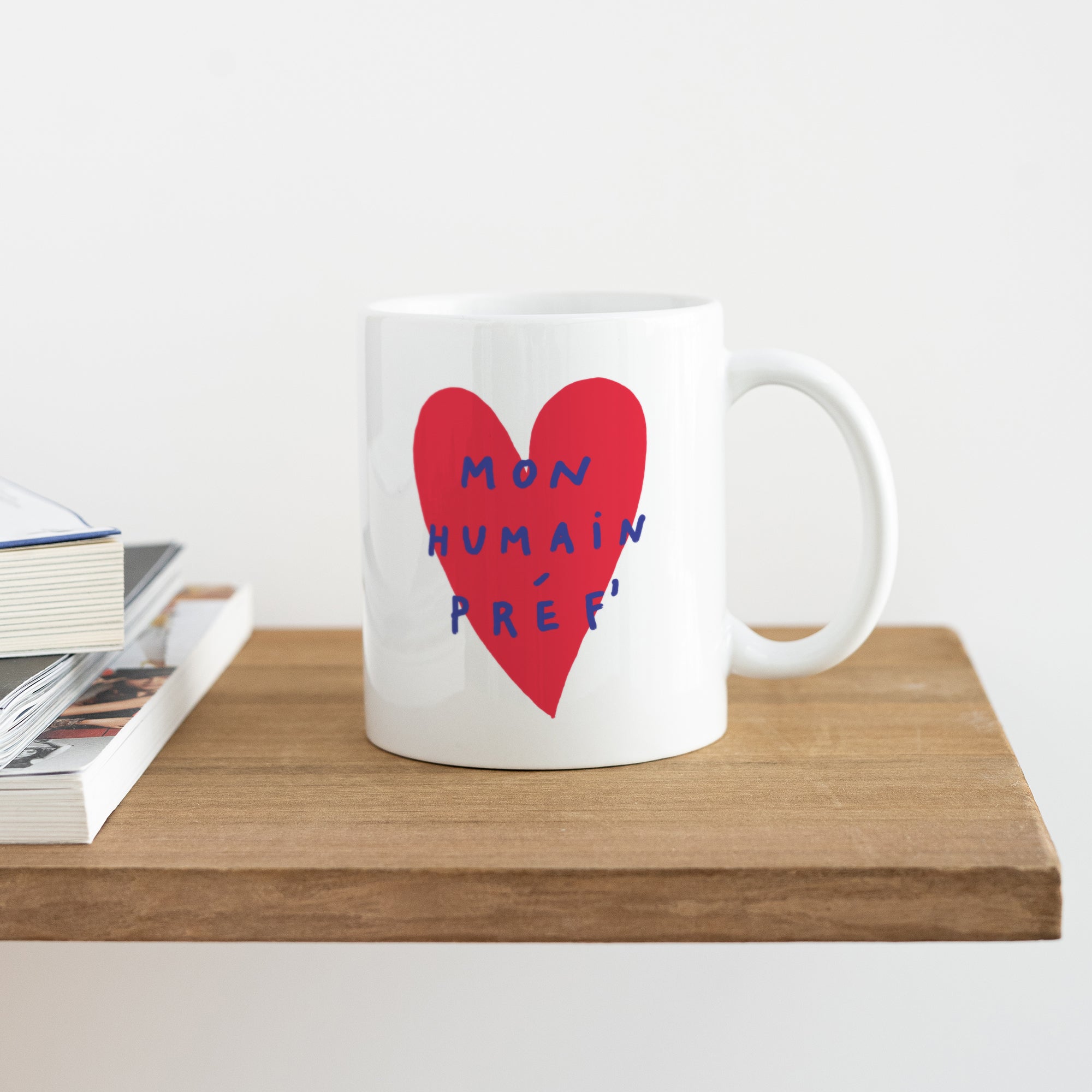 Mug Blanc Mon Humain Préf Rouge photo N° 4