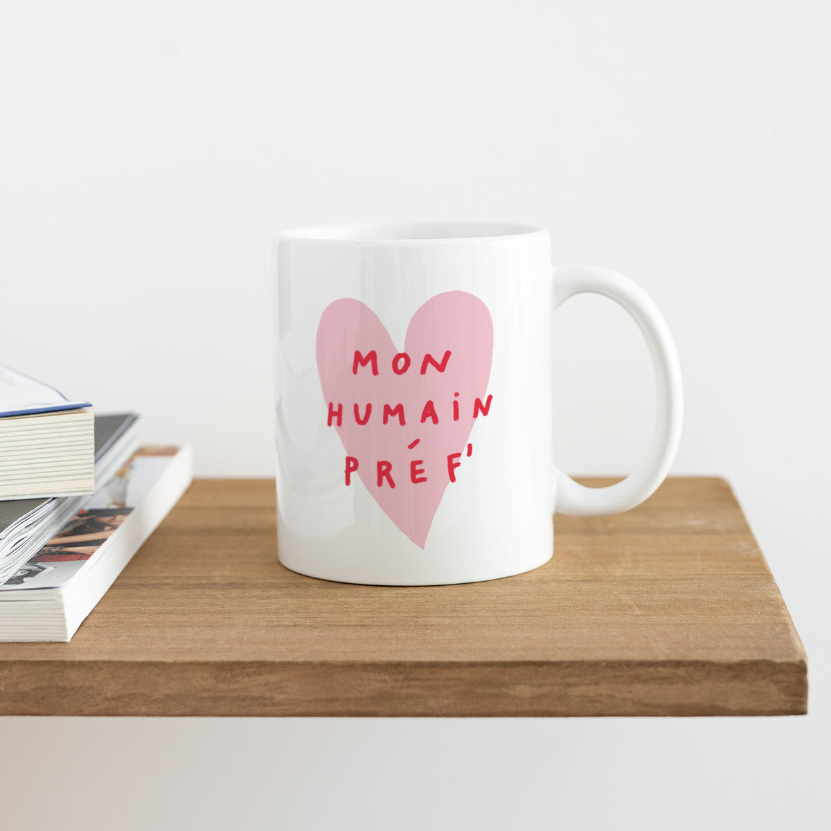 Mug Blanc Mon Humain Préf Rose photo N° 4