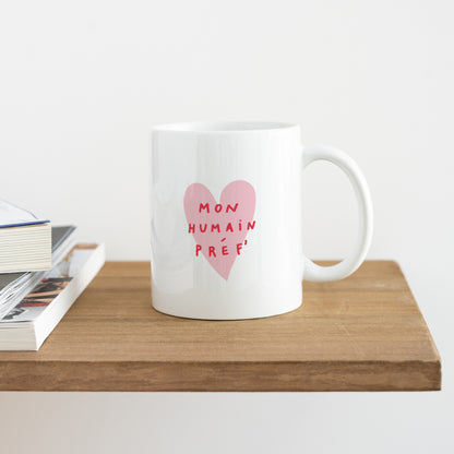 Mug Blanc Mon Humain Préf Rose photo N° 4