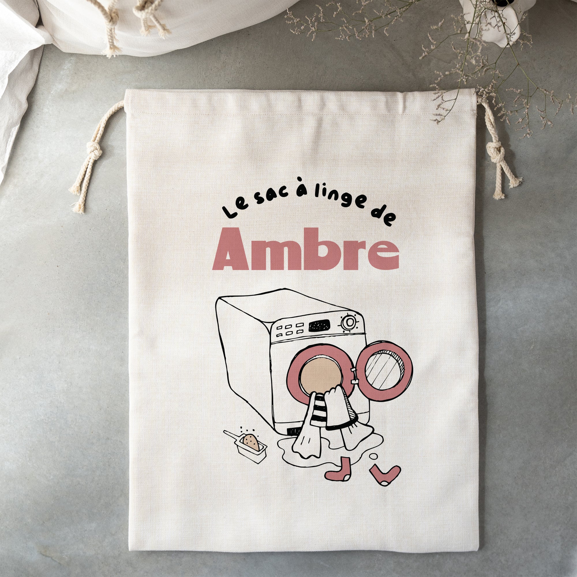 Sac à linge Grand format Mission Linge Sale Rose photo N° 2