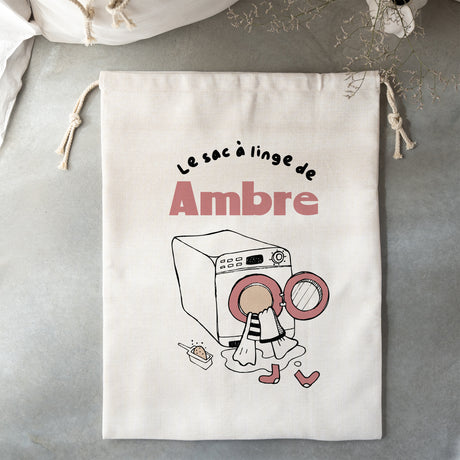 Sac à linge Grand format Mission Linge Sale Rose