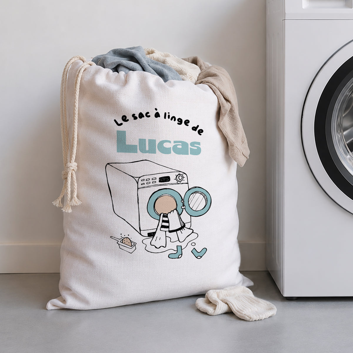 Sac à linge Grand format Mission Linge Sale Bleu photo N° 1