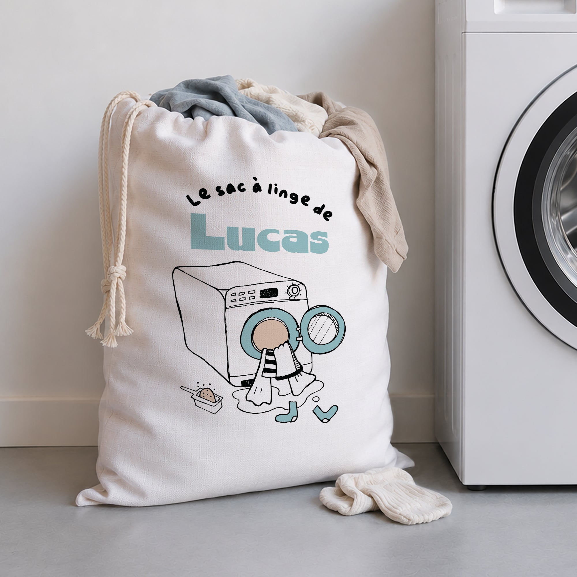 Sac à linge Grand format Mission Linge Sale Bleu photo N° 1