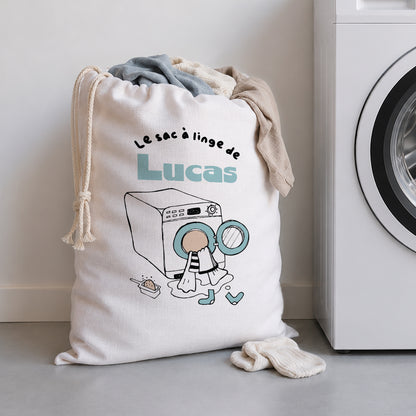 Sac à linge Grand format Mission Linge Sale Bleu photo N° 1