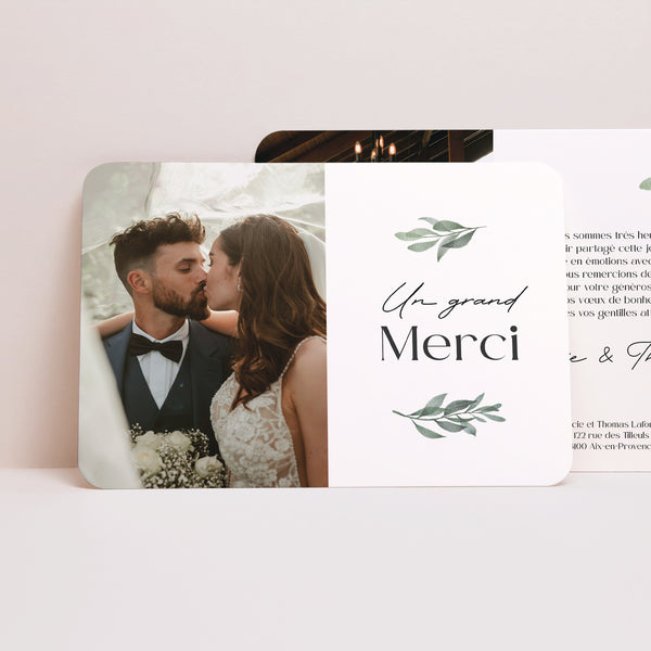Remerciements Mariage Paysage, bords arrondis Souvenirs d'Amour photo