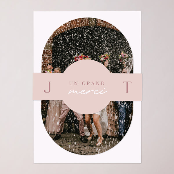 Remerciements Mariage bandeau, 2 cartes Pleine Page photo