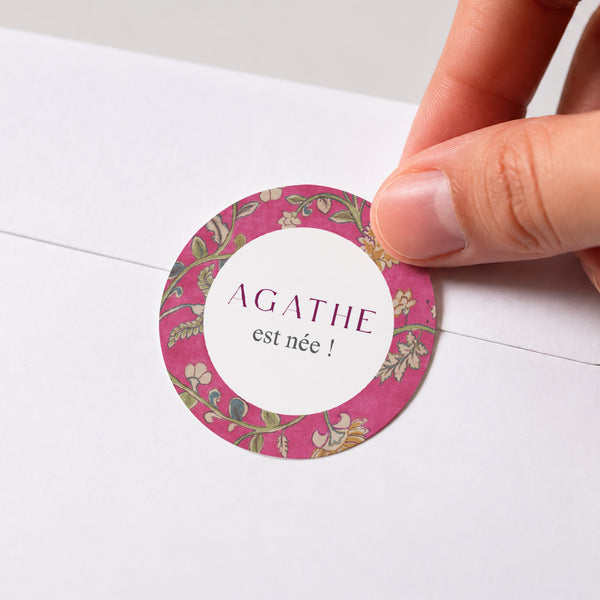 Sticker Naissance Rond Dahlia photo