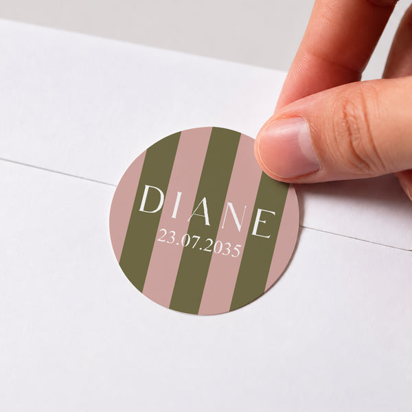 Sticker Naissance Rond Popeline photo