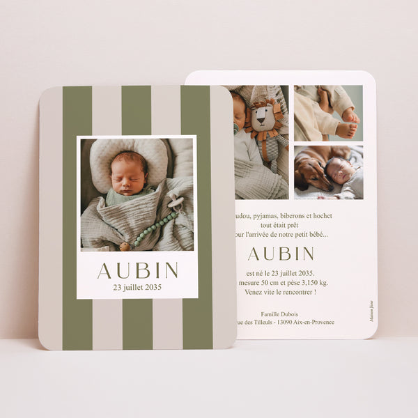 Faire-part Naissance Portrait, bords arrondis Petit Coton photo